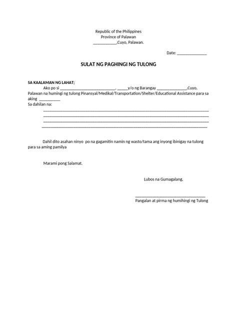 sulat para sa paghingi ng tulong|GRADE 1 .